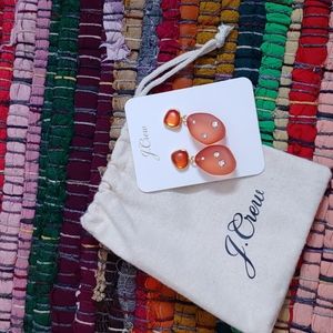 ❤️Orange gold hypoallergenic ear post glass earrings